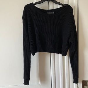 Glassons Cropped Black Knit Sweater